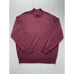 Jos A‎ Bank Sweater Mens Extra Large Maroon Pullover Merino Wool Old Money Cozy